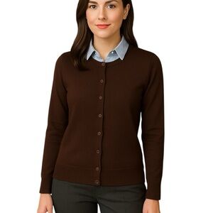 Grace Karin Small Brown Button Front Short Cardigan Fall Layering